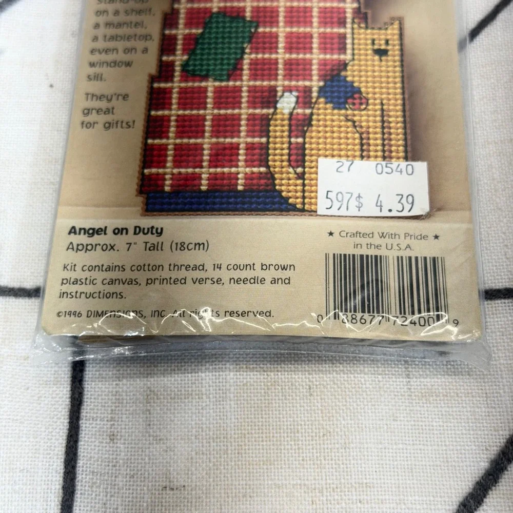 Dimensions Stand-Ups Cross Stitch Kit 7in Multicolor Angel‎ on Duty Vintage 1996